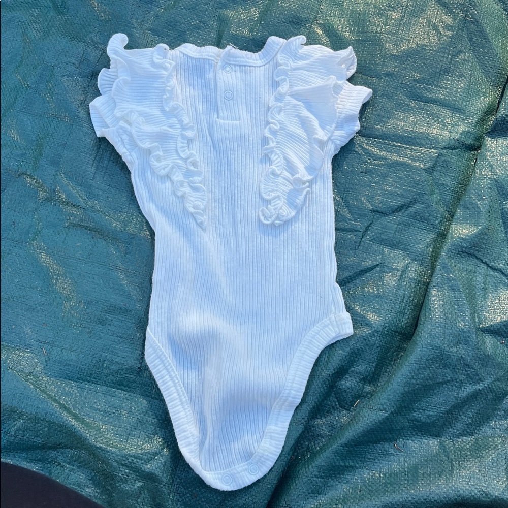 Rachel White Ruffled Kids Top - Picture 2 of 2